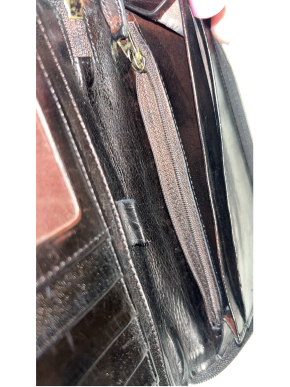 Vintage Coach Black Leather Zip-Around Wallet One Size - Picture 6 of 8